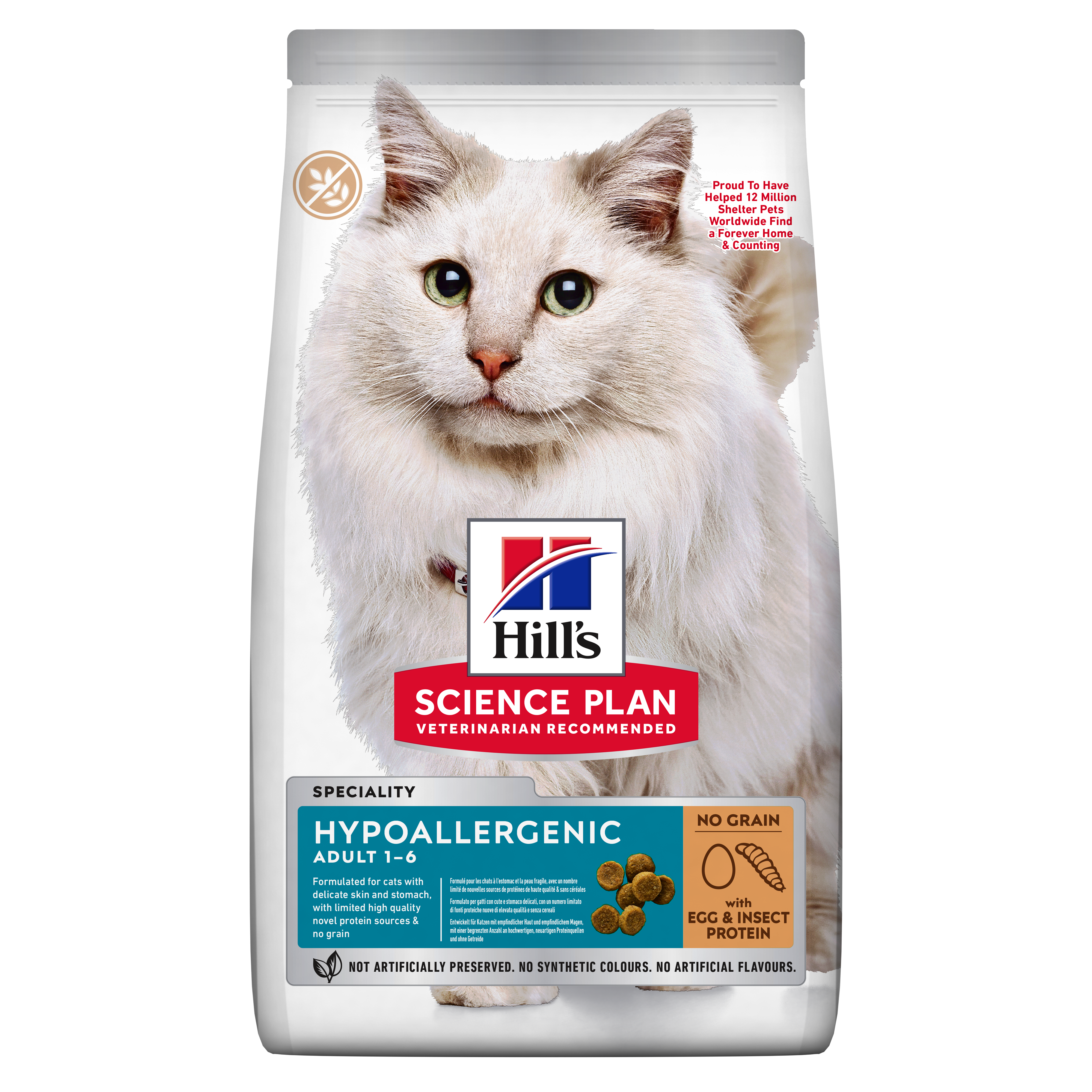 Allergivennlig kattemat for voksne med egg- og insektprotein 7 kg