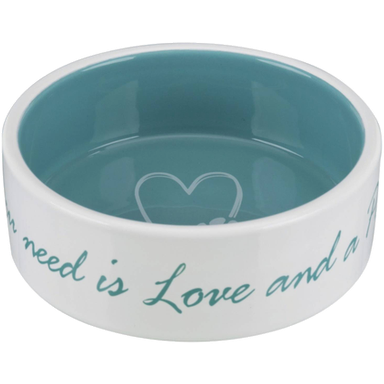 Pet's Home Keramisk skål 1,4 l/ø20 cm Cream/Petrol