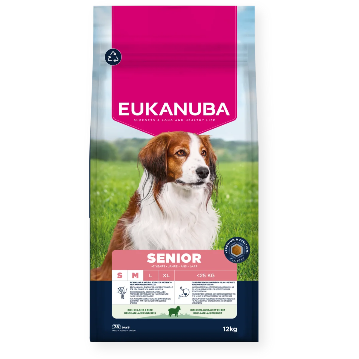 Dog Senior Small/Medium Breed Lam og ris 12 kg