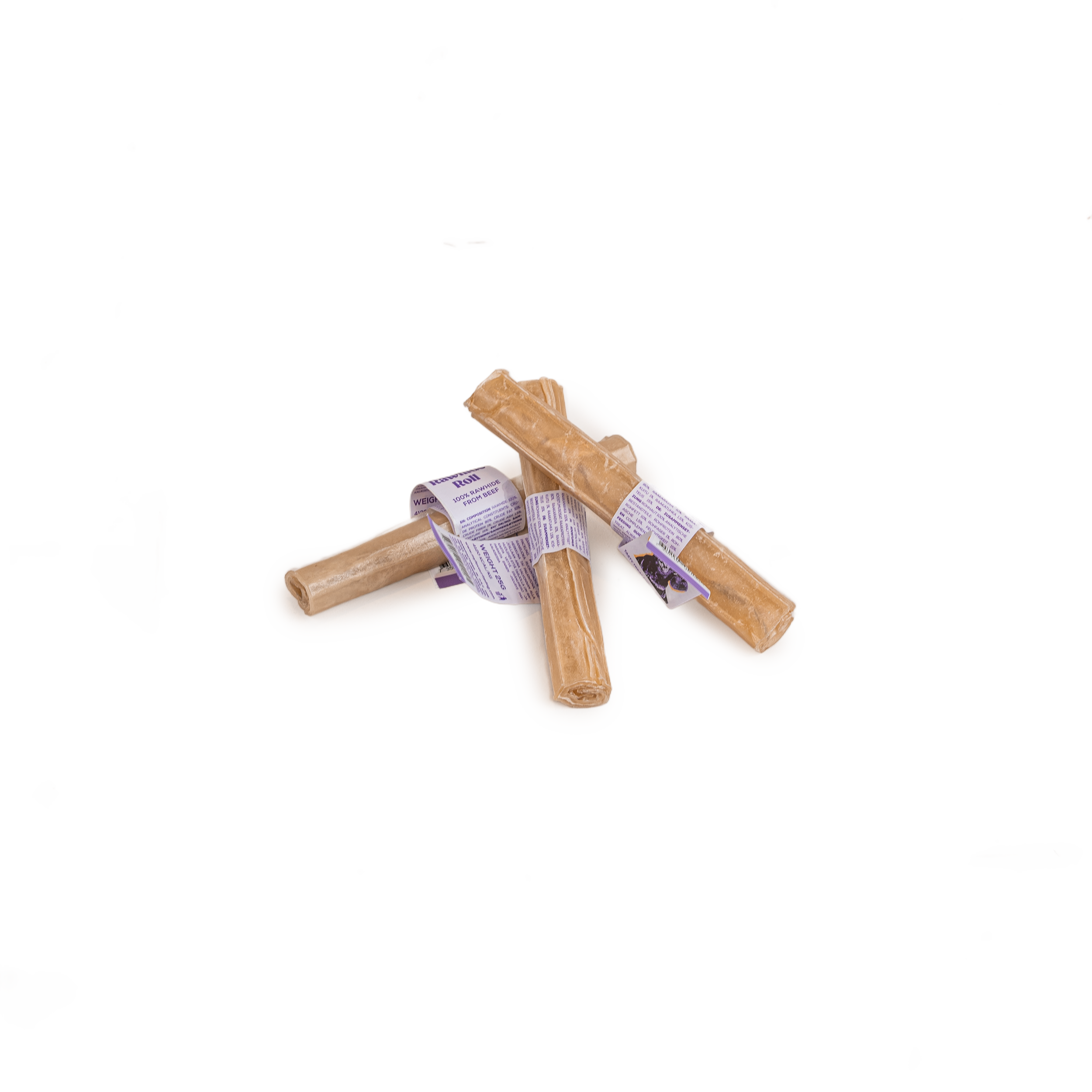 My favourite DOG Presset tyggerull av råhud - Naturell 12 cm