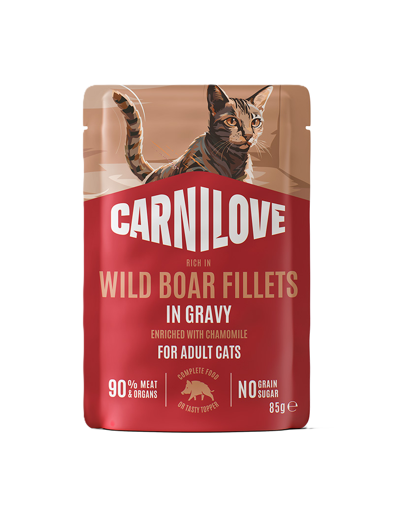 Cat Pouch Gravy rich in Wild Boar enriched with Chamomile