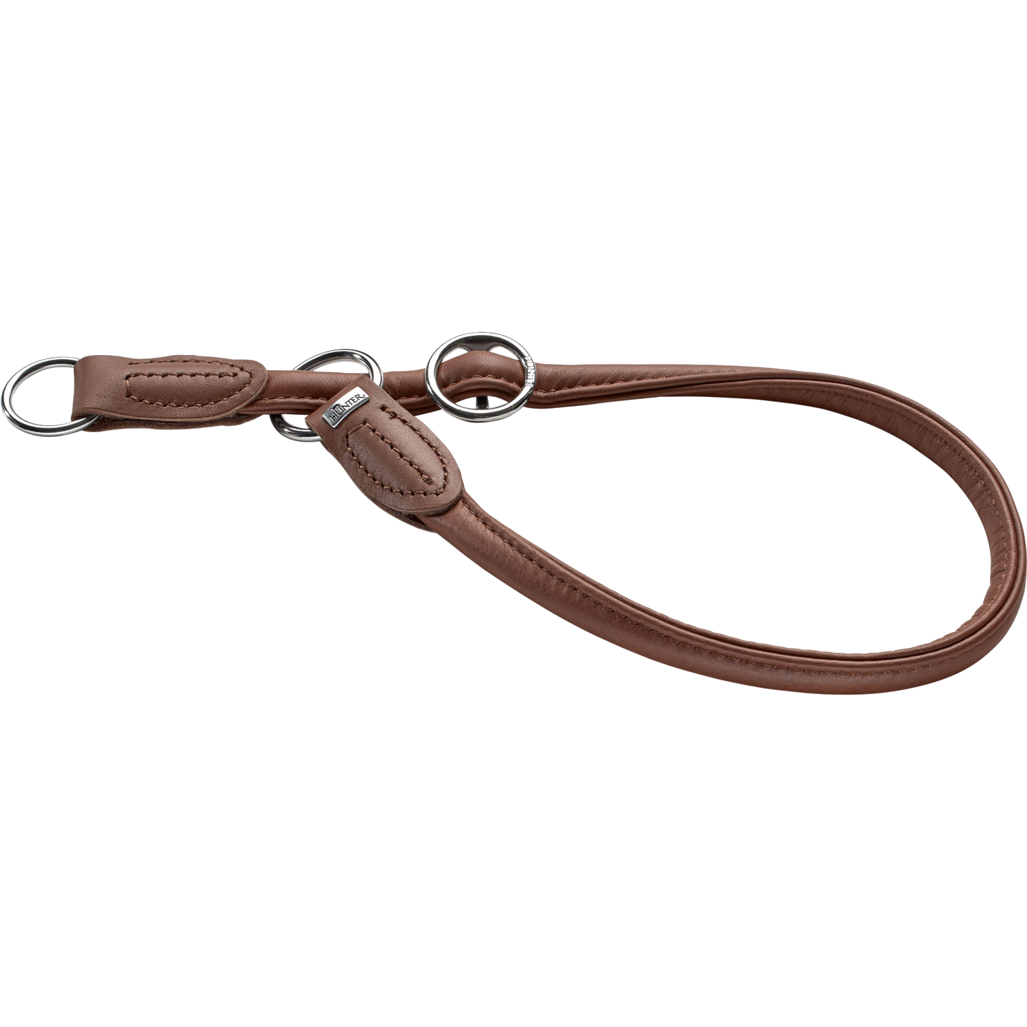 Dog Collar Training Round & Soft Half Choke Brown L 55 cm