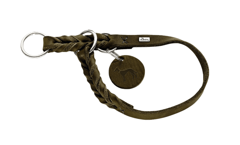 Dog Training Collar Solid Education Olive Green M - 40-45cm