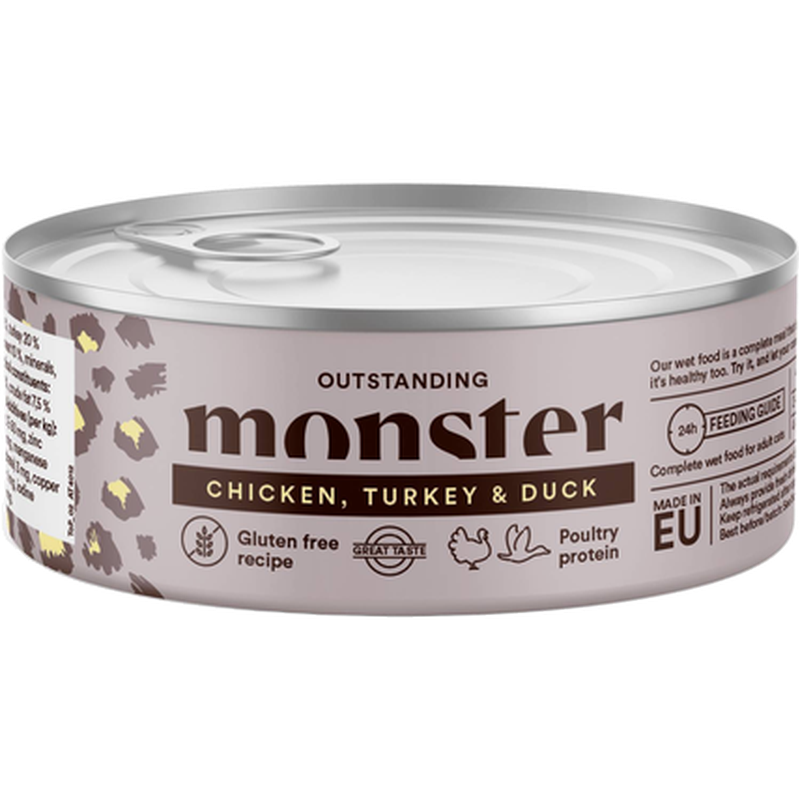 Monster Pet Food Cat Adult Multi Chicken/Turkey/Duck Burk