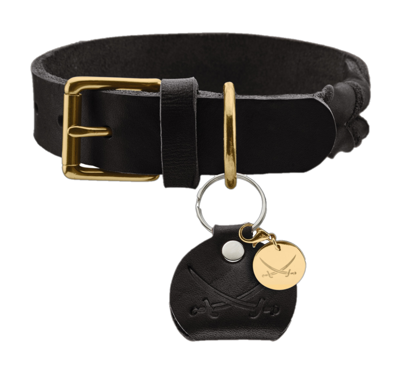 Hundehalsbånd Sansibar Massivt kuskinn Svart S-M 50cm