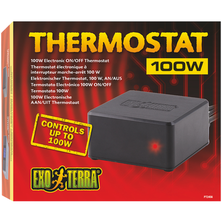 Exoterra - Termostat - elektrisk av/på-termostat svart 100 W - Reptil - Varme og lys - VarmematterPetXL