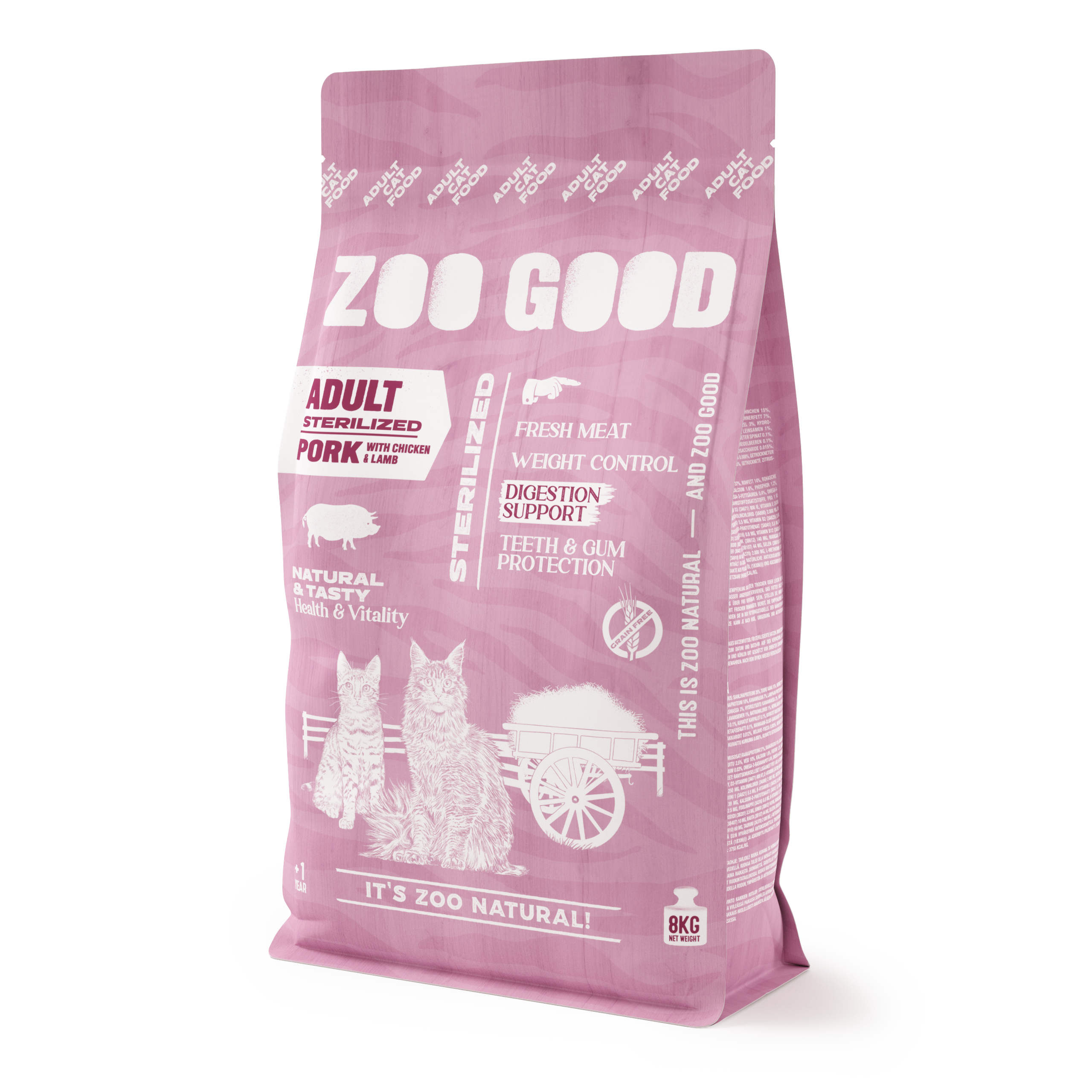 Sterilisert Adult - Kornfritt svinekjøtt og lam 8 kg