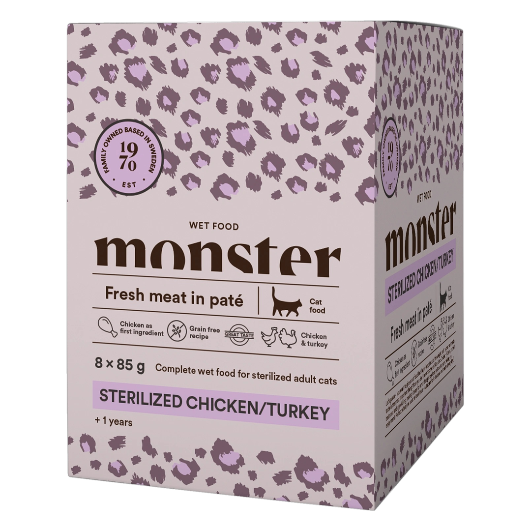 Monster Pet Food Monster Våtfôr Sterilized Kylling & Kalkun