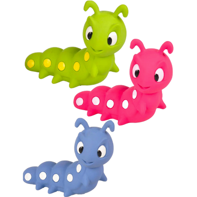 Flamingo Hundeleketøy Latex Caterpillar Mix 15 cm