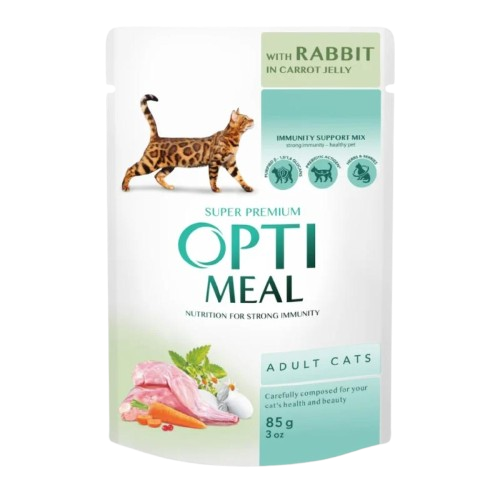 Adult Cats With Rabbit In Carrot Jelly