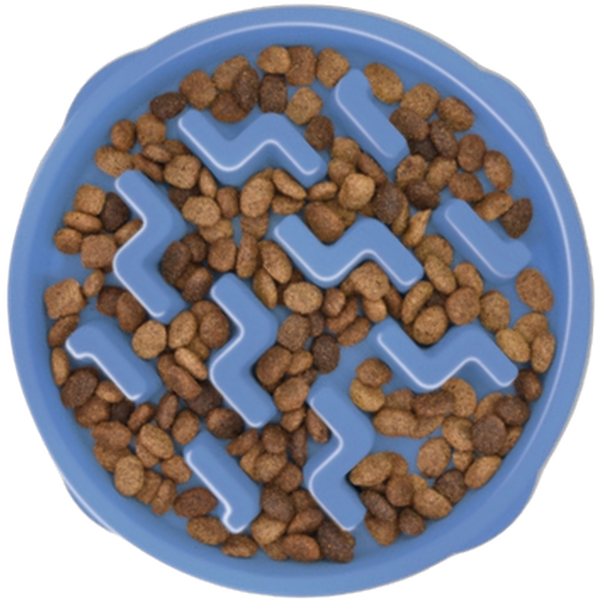 Outward Hound Fun Feeder Slo-Bowl Blå Liten 20,5x5cm