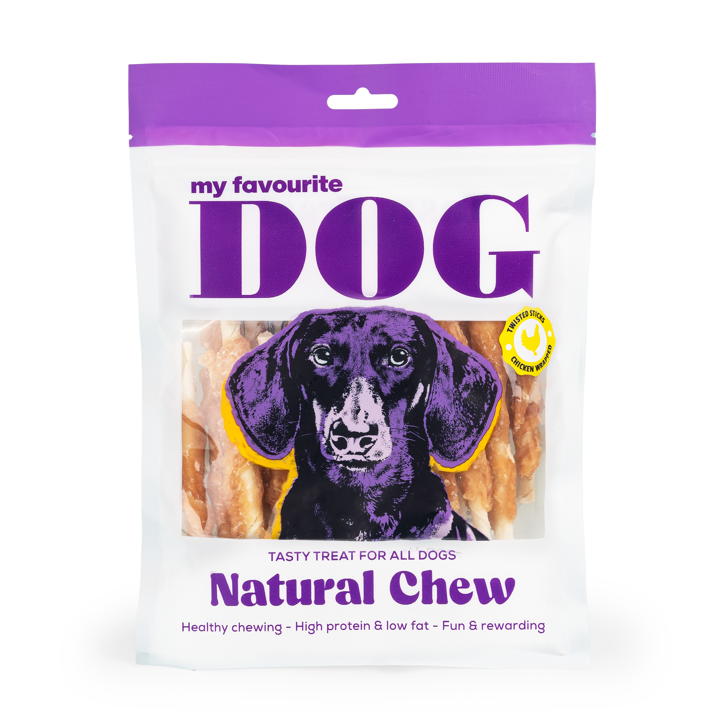 Twisted Rawhide Sticks XL - Kylling 17 cm, 375 g, 8-pk