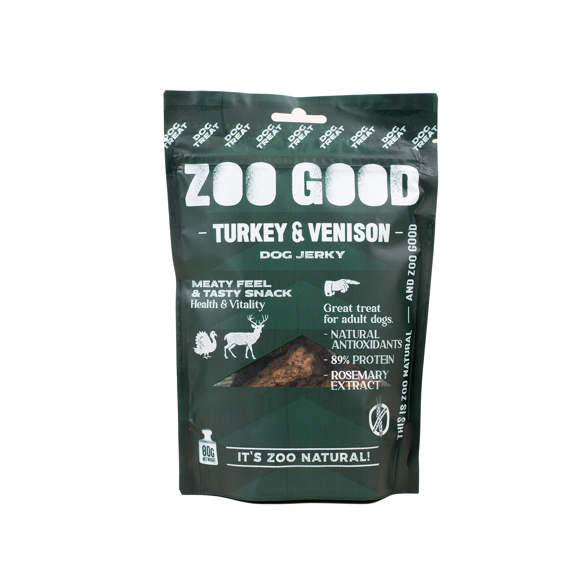 ZOO GOOD Tørket kjøtt - kalkun og hjort 80g