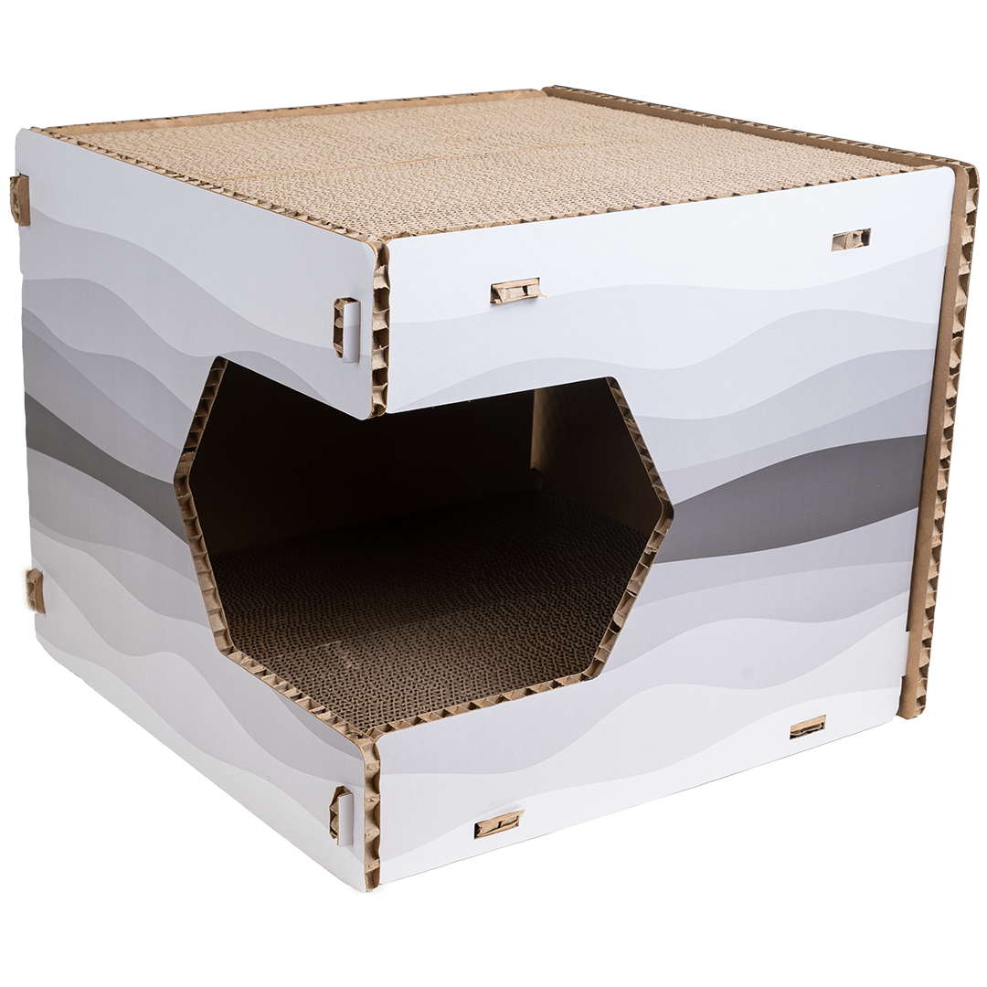 Kløepinne CatClaw Adventure papp, 44,5x40,5x35,5cm, Grå