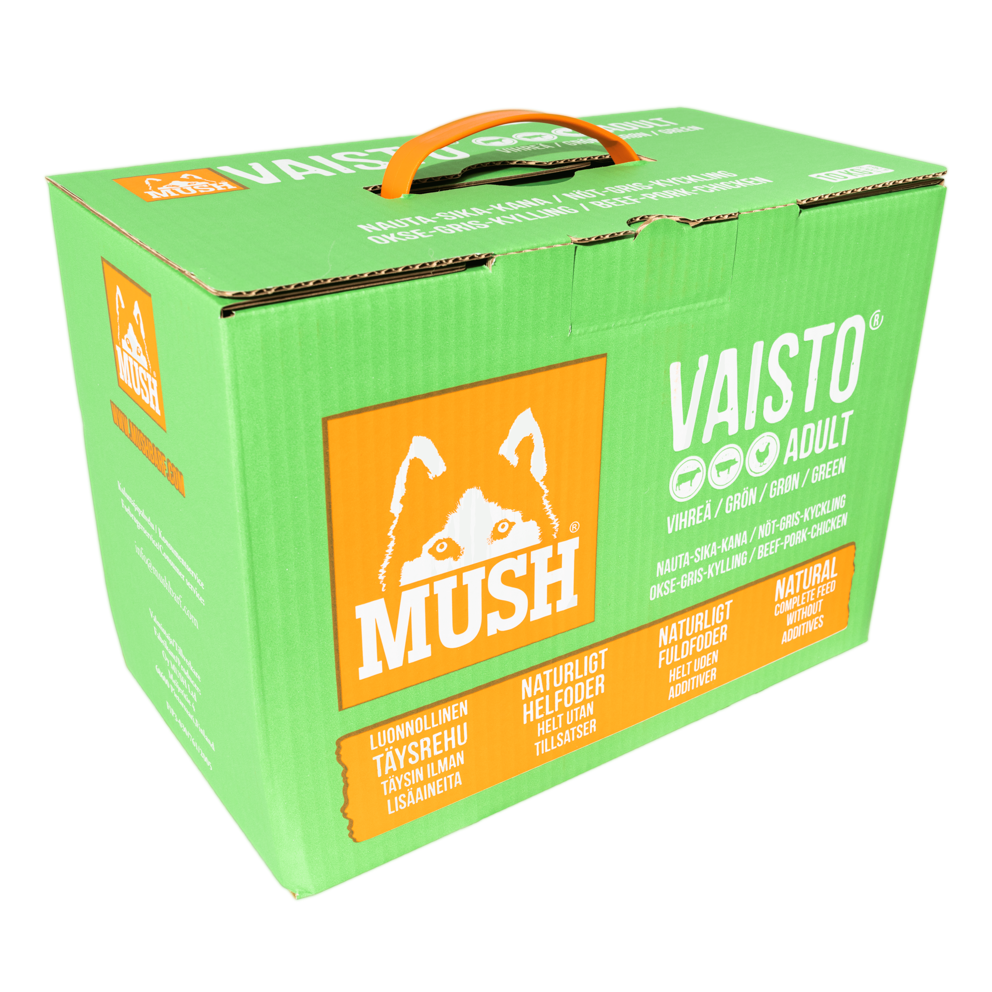 Vaisto Nöt-Gris-Kyckling Grön 10 kg- Block