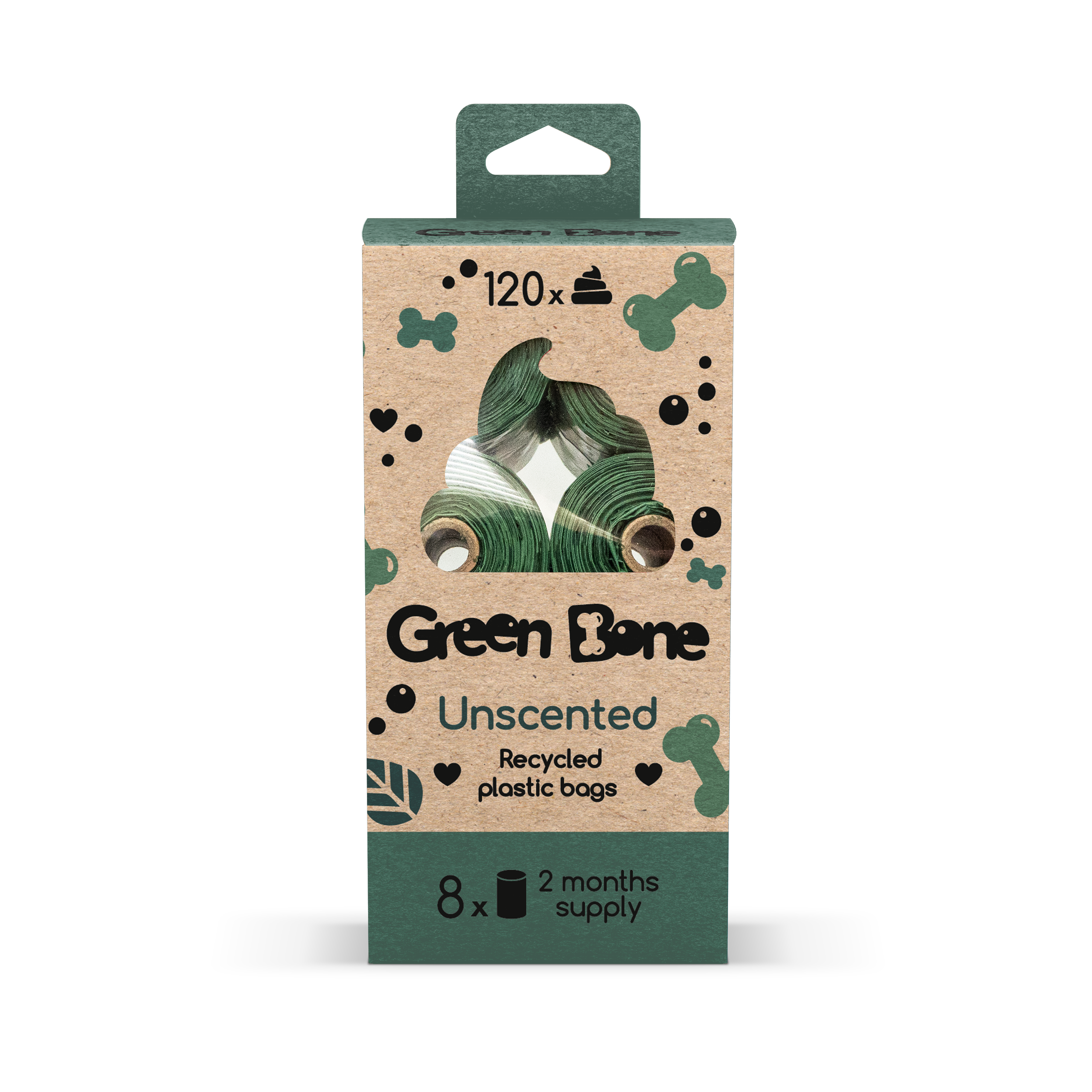 Green Bone Refill Uparfymert 15 biologisk nedbrytbare hundeposer