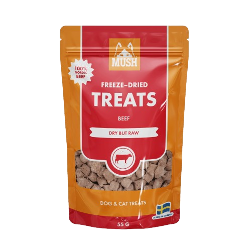 Mush Treats Frysetørket Godbit med Storfe, 55g