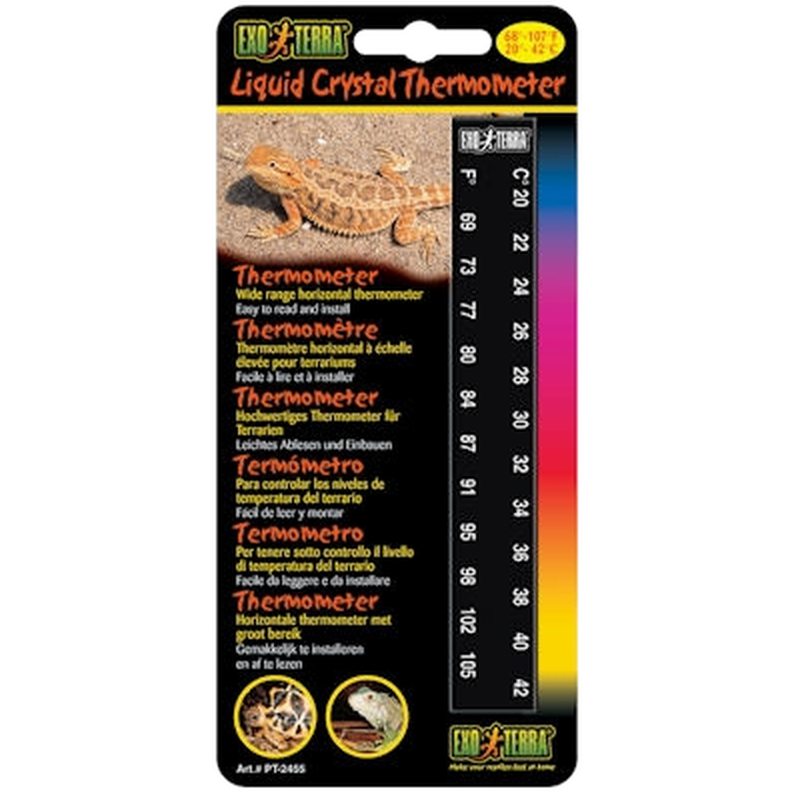 Væskekrystalltermometer - Terrariumtemperatur svart 20-42 °C
