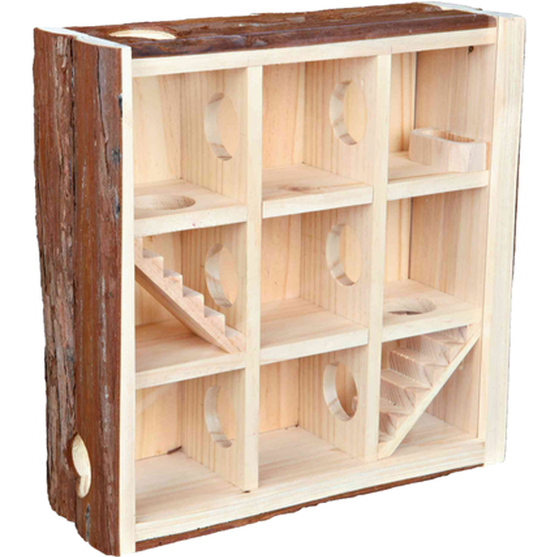 Trixie - Natural Living Leketårn Vindu Brun 30 x 30 x 10 cm - Smådyr - Bur og luftegård - SårpleiePetXL