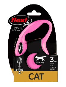 Rullebånd New Classic Cat Cord, 3m, XS, maks 8 kg, Rosa