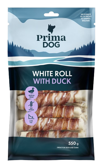 Prima Dog Hvit rull med and 15 stk. 550 g