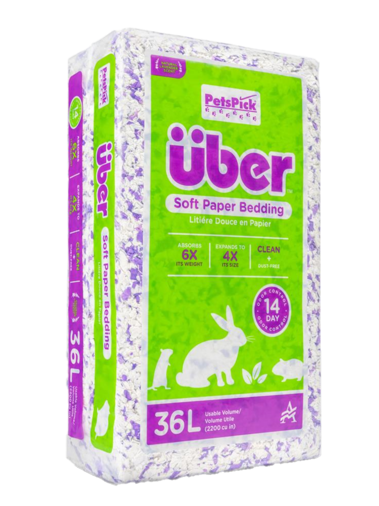 Über - Papirsøppel 56 L Lilla/hvit lavendelduft - Smådyr - Høy og sandPetXL
