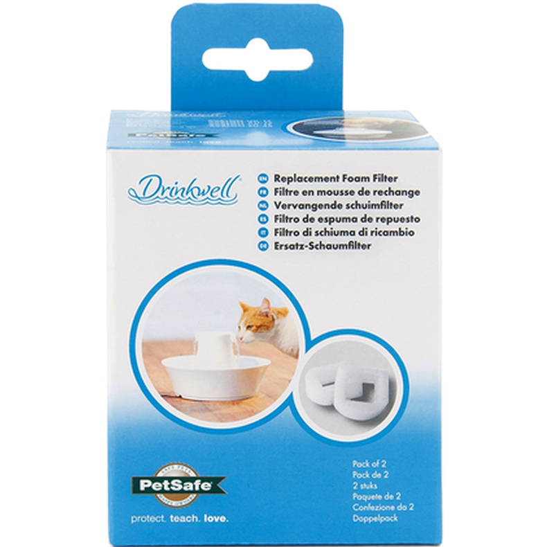 Erstatningsskumfilter i keramikk og rustfritt stål, hvit 2-pk.