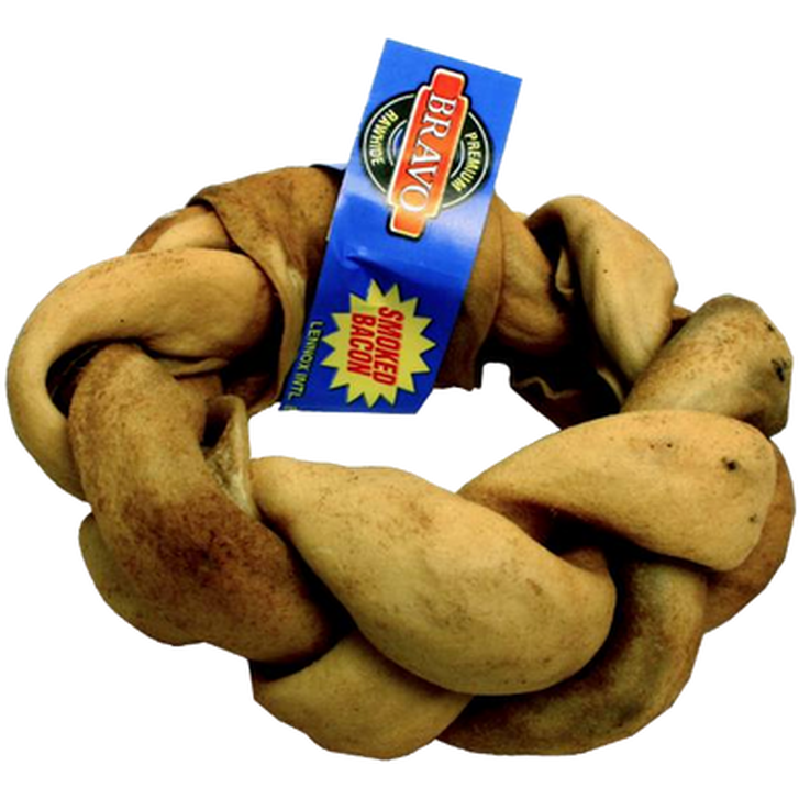 Flettet tyggering Røkt bacon 15 cm