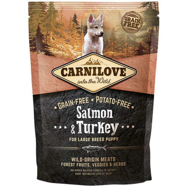 Valp av stor rase, laks og kalkun 12 kg