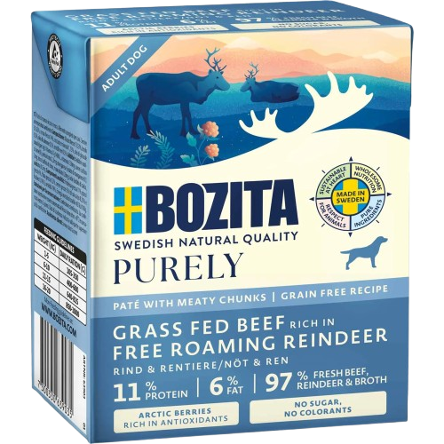 Bozita Hund - Purely Paté Reinsdyr 370 g - Hund - Hundefôr - VåtfôrPetXL