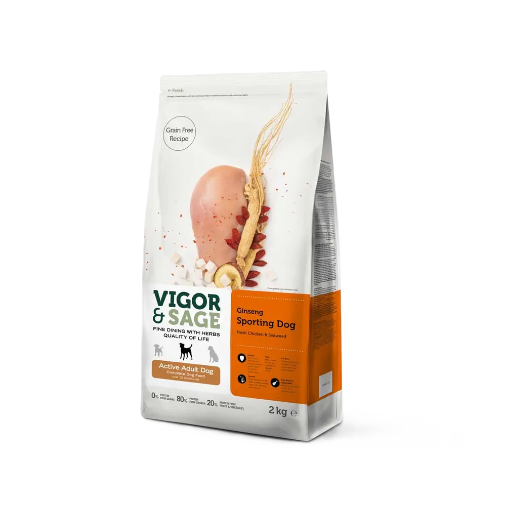 Vigor & Sage Sporting Active Adult Dog Ginseng