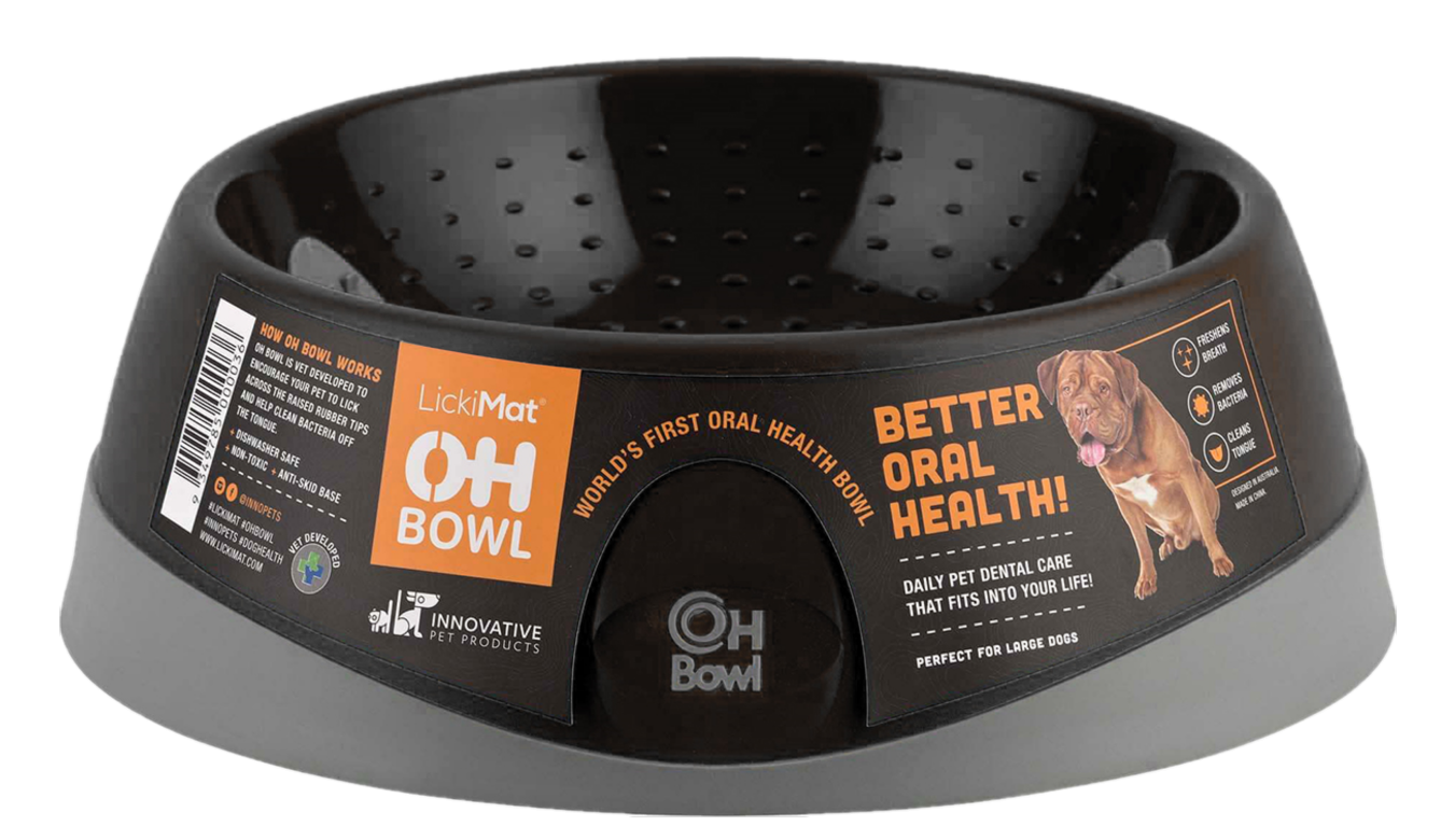 LickiMat skål munnhygieneskål svart L, Ø27x9cm