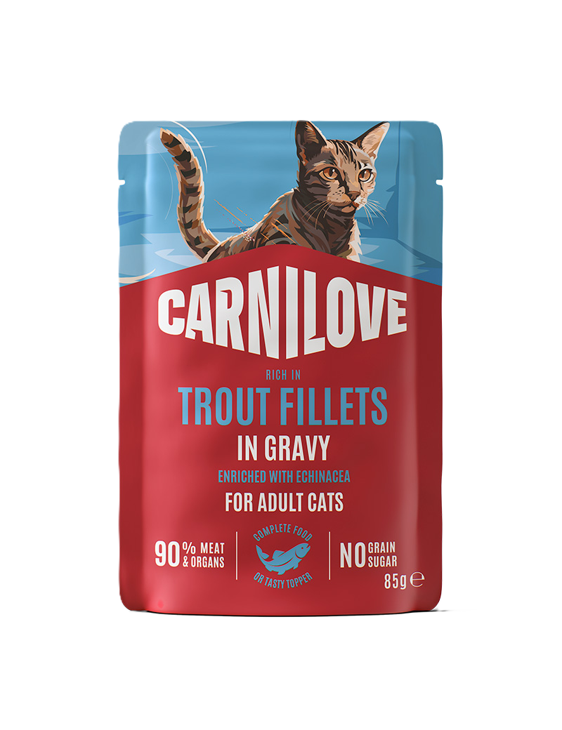 Carnilove Cat Pouch Gravy rich in Trout enriched with Echinacea 85g