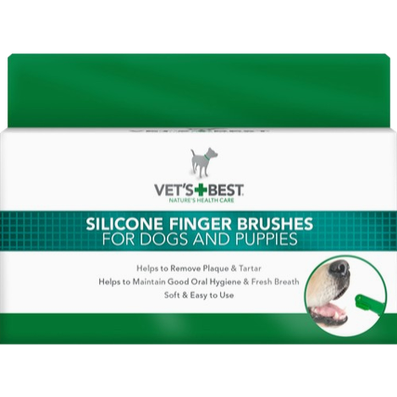 Vet's Best Fingerbørster i silikon for hunder og valper 5 stk.
