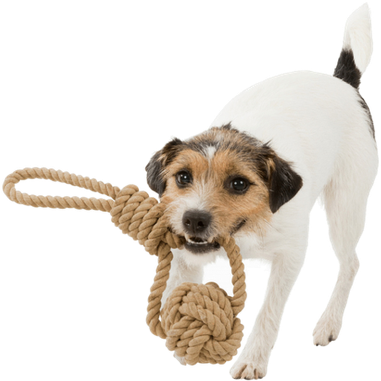 BE NORDIC Leketau med innvevd ball Hvit Ø 8 cm Lengde 30 cm