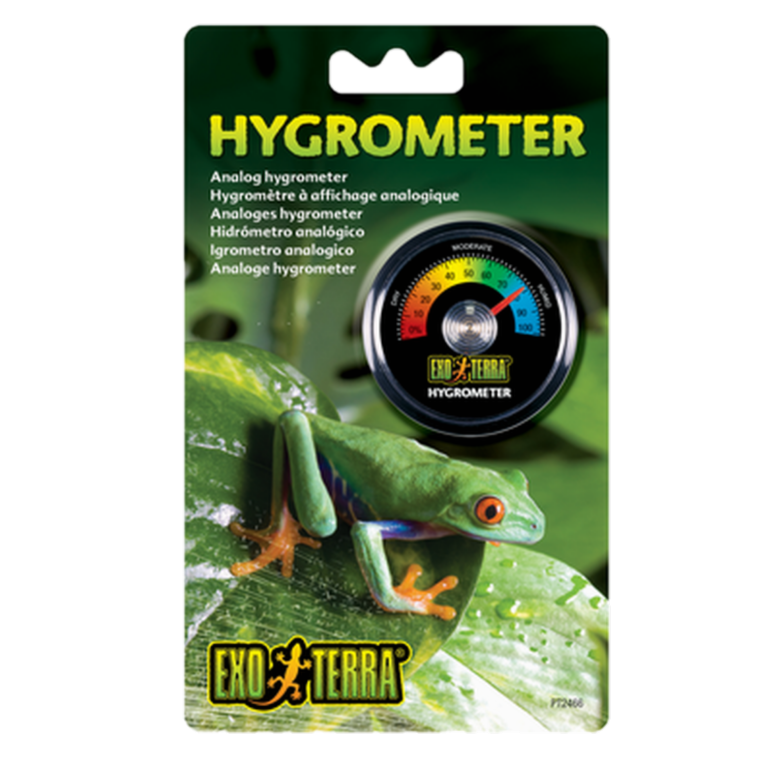 Exoterra Analogt hygrometer - luftfuktighet i terrarium svart 5 cm