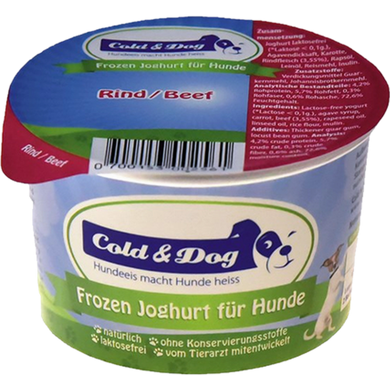 Cold and Dog Frozen EKO Yogurt Hundeis Storfè 6 st x 90 ml