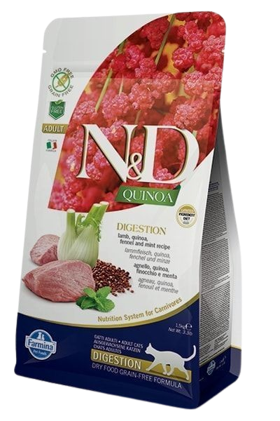 Farmina - Cat N&D Quinoa Digestion Lamb Adult 1,5 kg - Katt - Kattefôr - TørrfôrPetXL
