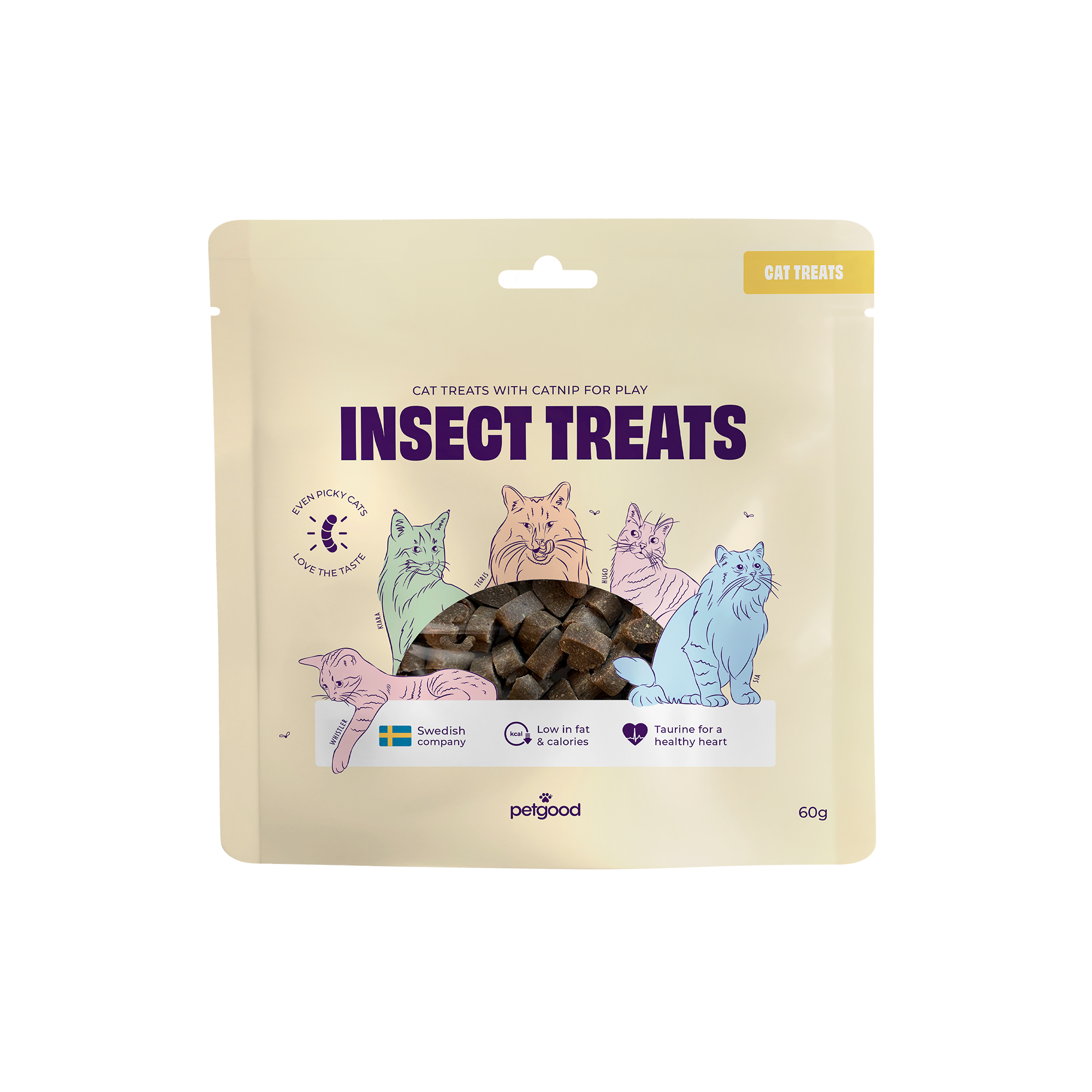 Kattegodbiter med insekter 60g