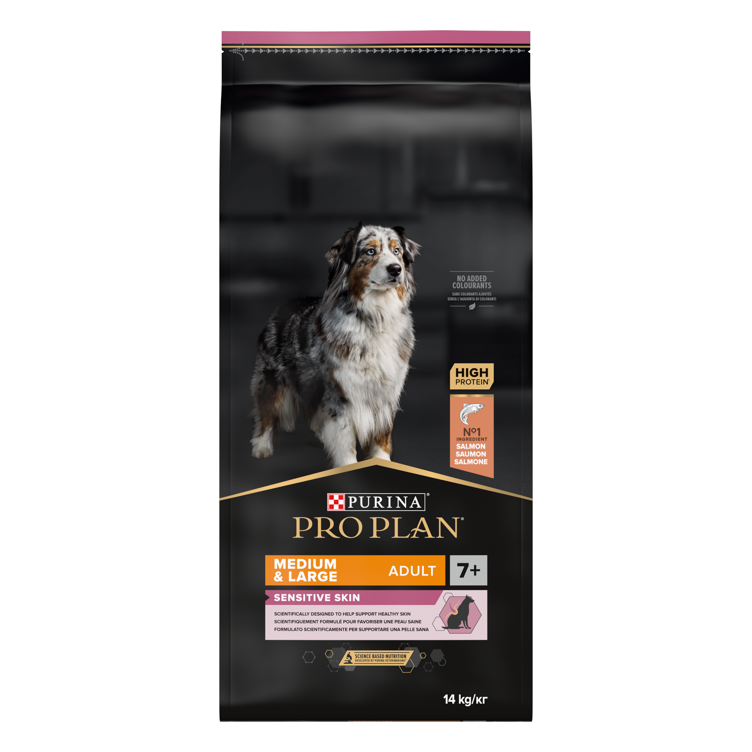Purina Pro Plan Adult 7+ Sensitive Skin Medium & Large tørrfôr til mellomstore og store hunder, 14 kg