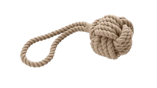 Hunter Hundeleketøy Ball med håndløkke Inari Cotton Beige