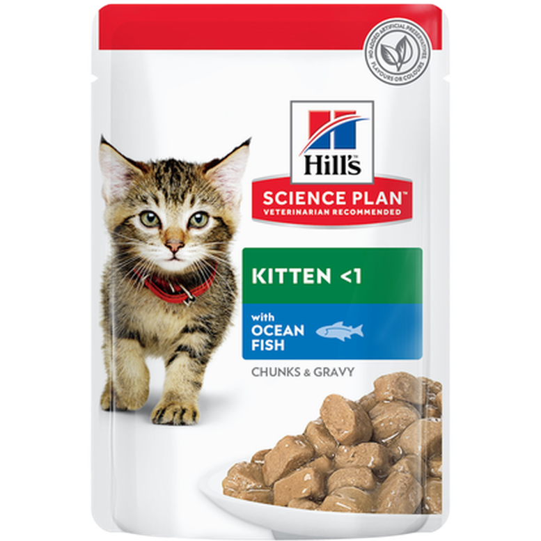 Kitten Chicken Ocean Fish Pouch - Wet Cat Food 48 x 85 g - Katt - Kattefôr - Hills Science Plan