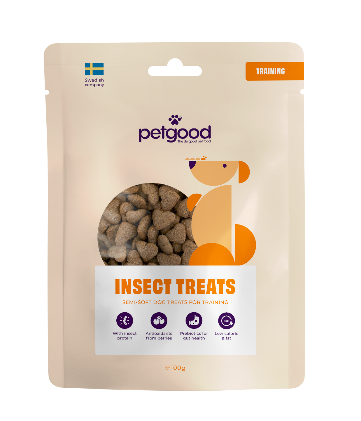Petgood Hundegodbit med insektprotein 100 g