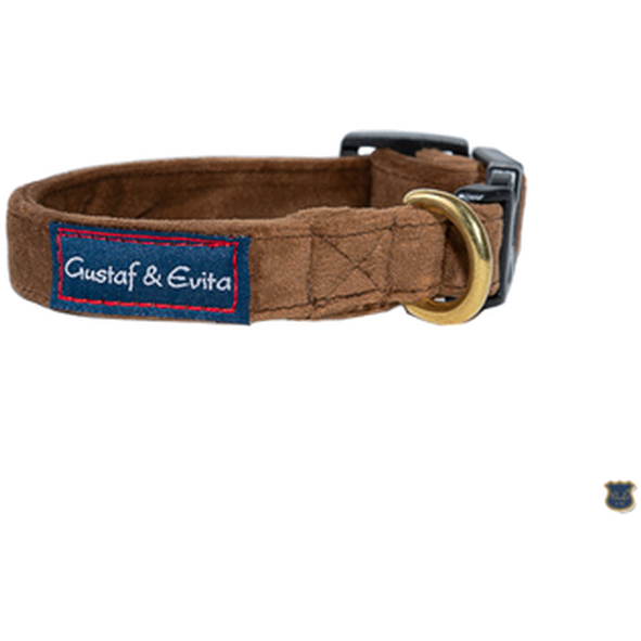 Hundhalsband Ställbart Sammet Grå 35-40cm