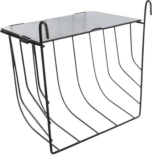 Hekk, hengende, med deksel, metall, 20 × 18 × 12 cm, svart