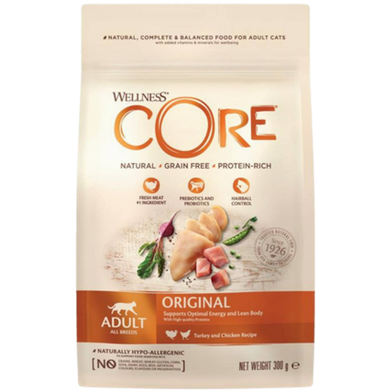CORE Petfood Cat Adult Original Grain Free Turkey & Chicken Dry Dry, kornfri for katt