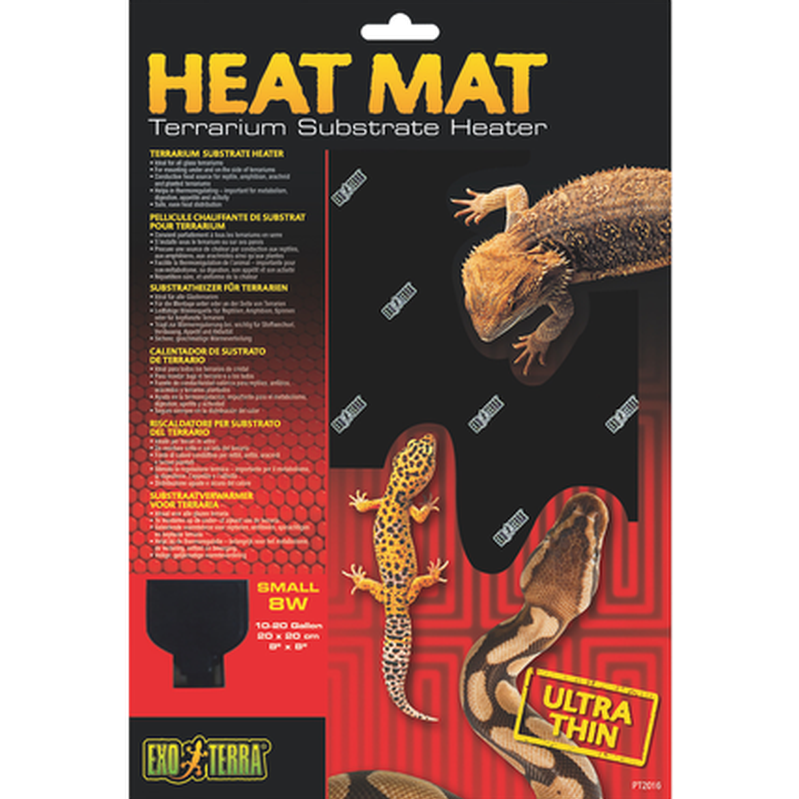 Exoterra - Heat Wave Desert - Substratvarmer for terrarium, svart 8 W, 20 x 20 cm - Reptil - Varme og lys - VarmematterPetXL
