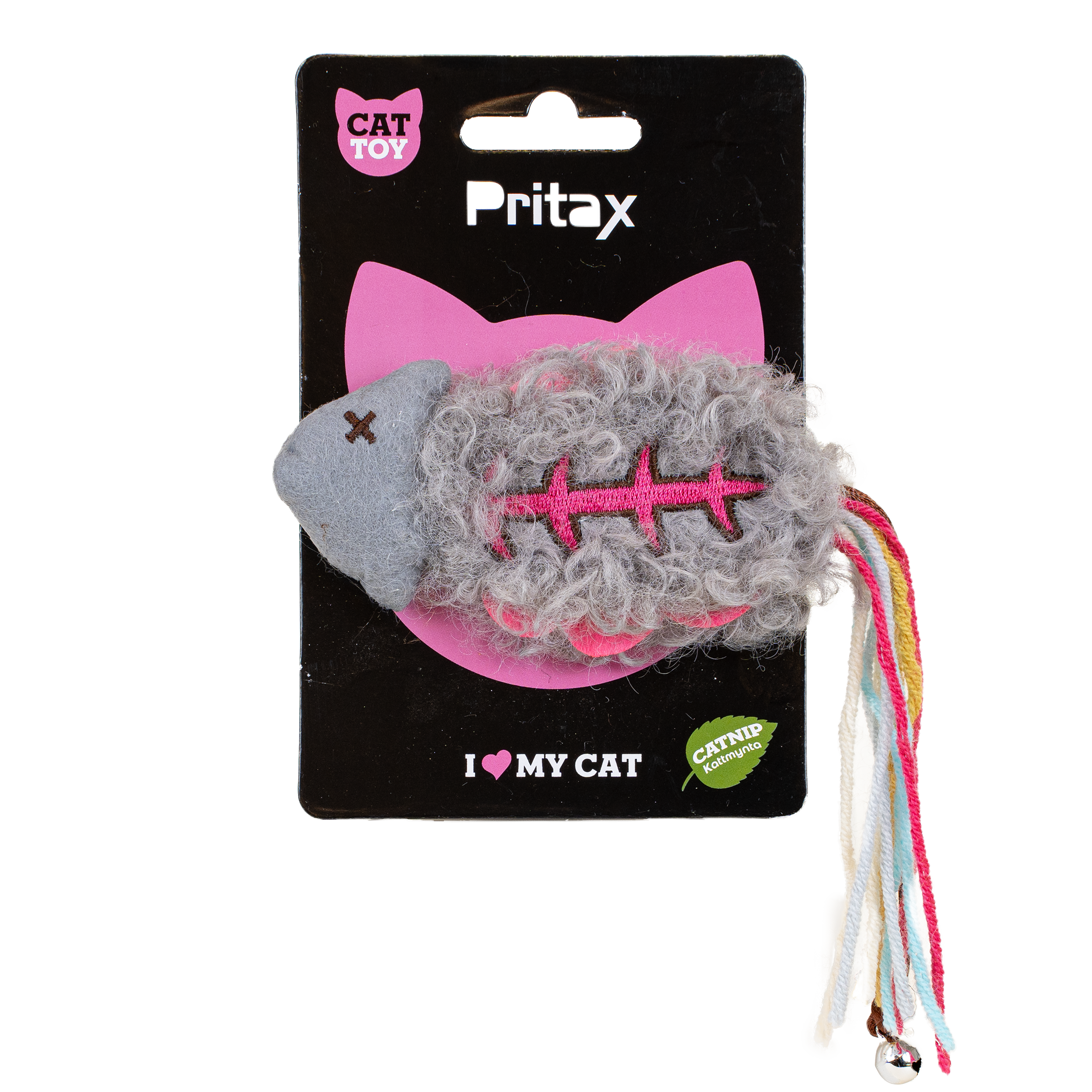 Katteleke Fishbone Olle, 20x6x1,5cm, flerfarget