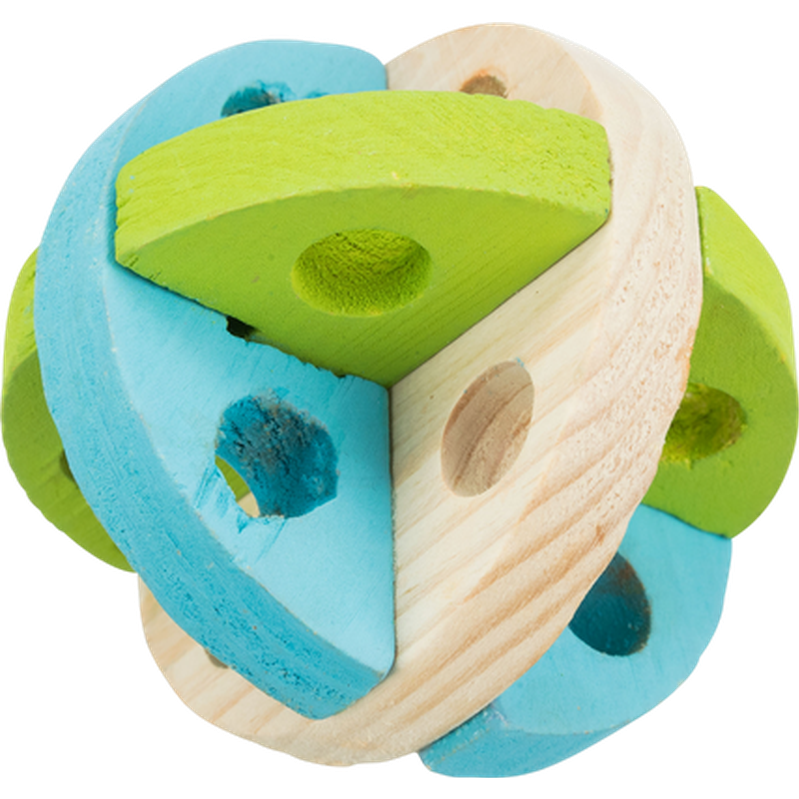 Trixie Lek- og snackball i tre som kan fylles for gnagere Mix 8 cm