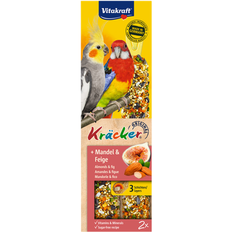 Vitakraft Kracker Cockatiel fuglemat Mandler-Fig 2-pk.